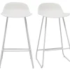Tabourets de bar design blancs H65 cm (lot de 2) ELLA