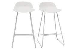 Tabourets de bar design blancs H65 cm (lot de 2) ELLA