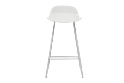 Tabourets de bar design blancs H65 cm (lot de 2) ELLA