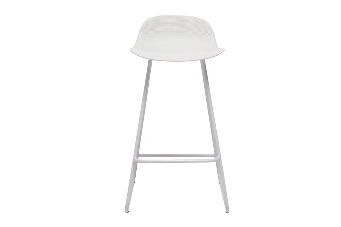 Tabourets de bar design blancs H65 cm (lot de 2) ELLA