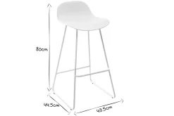 Tabourets de bar design blancs H65 cm (lot de 2) ELLA