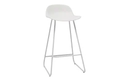 Tabourets de bar design blancs H65 cm (lot de 2) ELLA