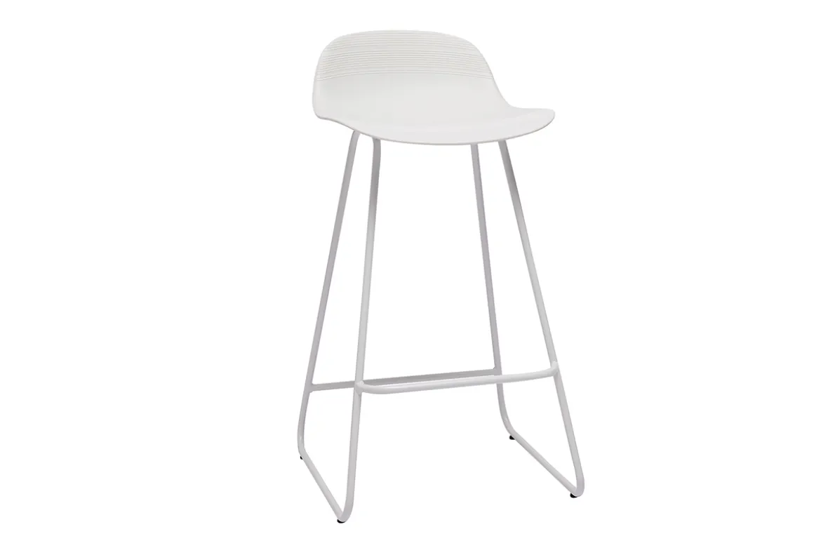 Tabourets de bar design blancs H65 cm (lot de 2) ELLA