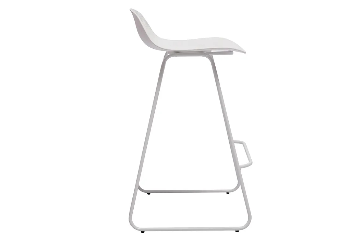 Tabourets de bar design blancs H65 cm (lot de 2) ELLA
