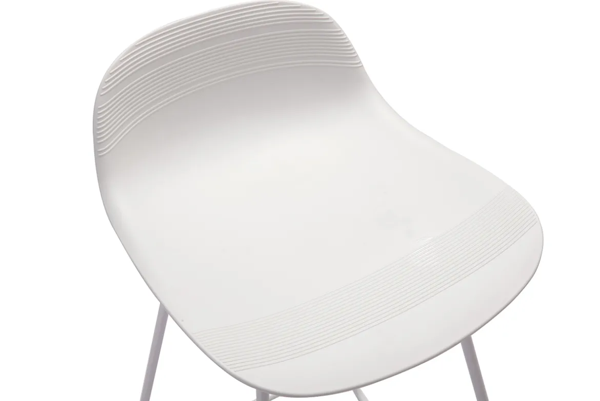 Tabourets de bar design blancs H65 cm (lot de 2) ELLA