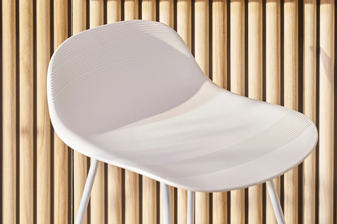 Tabourets de bar design blancs H65 cm (lot de 2) ELLA