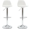 Tabourets de bar design blancs (lot de 2) STEEVY