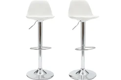 Tabourets de bar design blancs (lot de 2) STEEVY