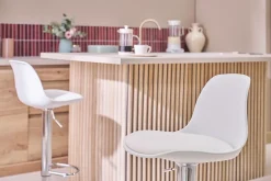 Tabourets de bar design blancs (lot de 2) STEEVY