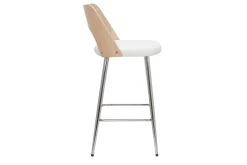 Tabourets de bar design bois et blanc H66.5 (lot de 2) FALCOM