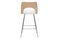 Tabourets de bar design bois et blanc H66.5 (lot de 2) FALCOM