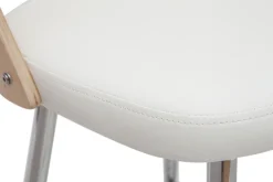 Tabourets de bar design bois et blanc H66.5 (lot de 2) FALCOM