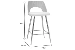 Tabourets de bar design bois et blanc H66.5 (lot de 2) FALCOM