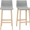 Tabourets de bar design bois et gris clair H65 cm (lot de 2) NEW SURF