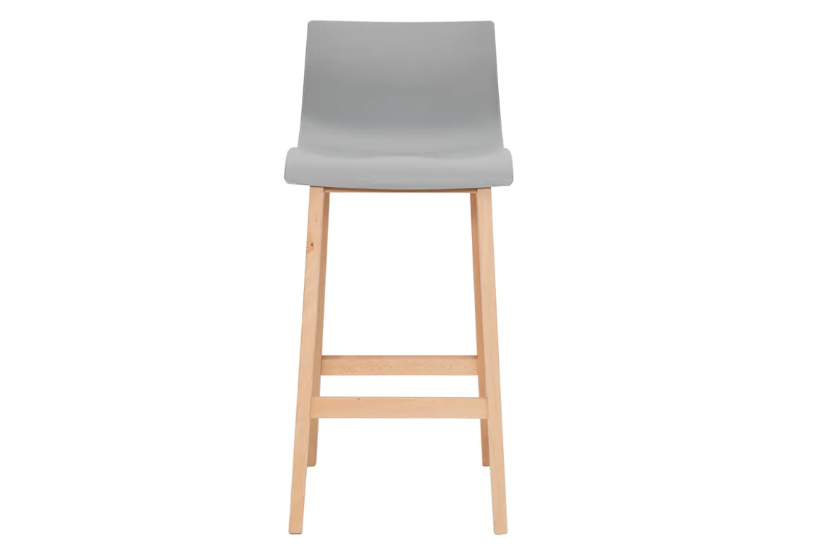 Tabourets de bar design bois et gris clair H65 cm (lot de 2) NEW SURF