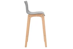 Tabourets de bar design bois et gris clair H65 cm (lot de 2) NEW SURF
