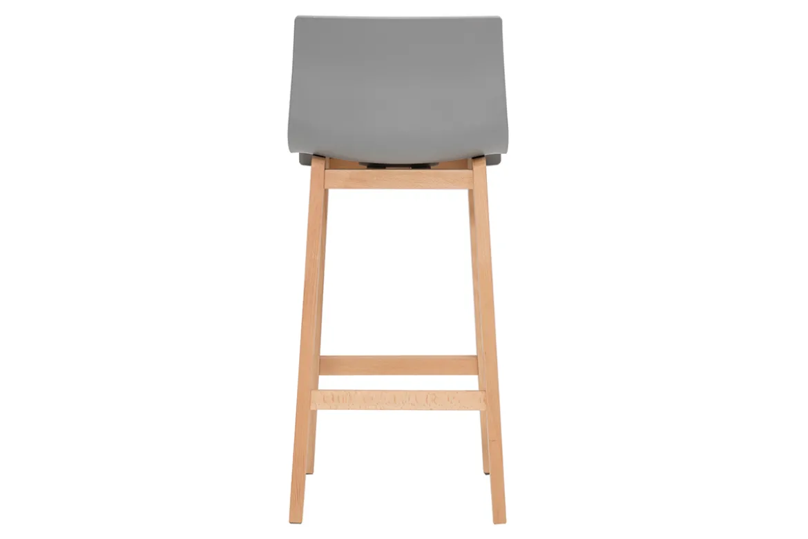 Tabourets de bar design bois et gris clair H65 cm (lot de 2) NEW SURF
