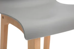 Tabourets de bar design bois et gris clair H65 cm (lot de 2) NEW SURF
