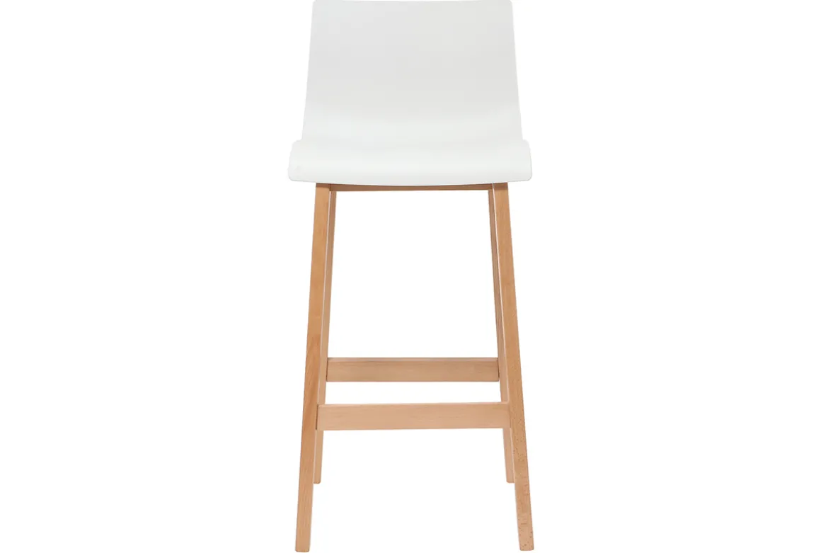 Tabourets de bar design bois et blanc H65 cm (lot de 2) NEW SURF