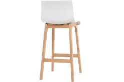 Tabourets de bar design bois et blanc H65 cm (lot de 2) NEW SURF
