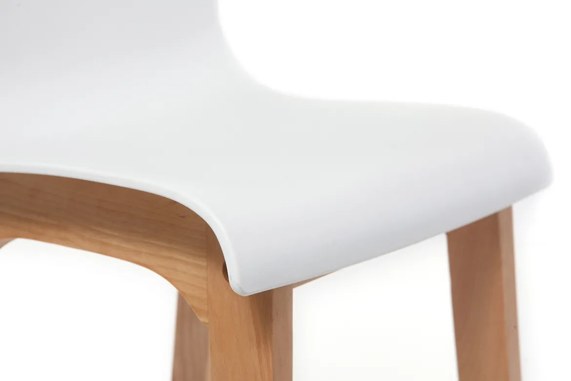 Tabourets de bar design bois et blanc H65 cm (lot de 2) NEW SURF
