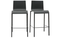 Tabourets de bar design empilables noirs H65 cm (lot de 2) KUPA