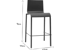 Tabourets de bar design empilables noirs H65 cm (lot de 2) KUPA