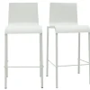 Tabourets de bar design empilables blancs H65 cm (lot de 2) KUPA