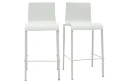 Tabourets de bar design empilables blancs H65 cm (lot de 2) KUPA