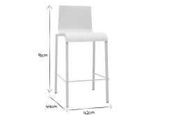 Tabourets de bar design empilables blancs H65 cm (lot de 2) KUPA