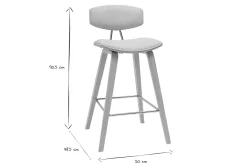 Tabourets de bar design en tissu effet velours texturé beige et bois clair H69 cm (lot de 2) VASCO