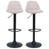 Tabourets de bar design en tissu effet velours texturé beige (lot de 2) STEEVY