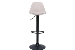 Tabourets de bar design en tissu effet velours texturé beige (lot de 2) STEEVY
