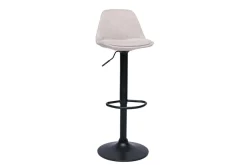 Tabourets de bar design en tissu effet velours texturé beige (lot de 2) STEEVY