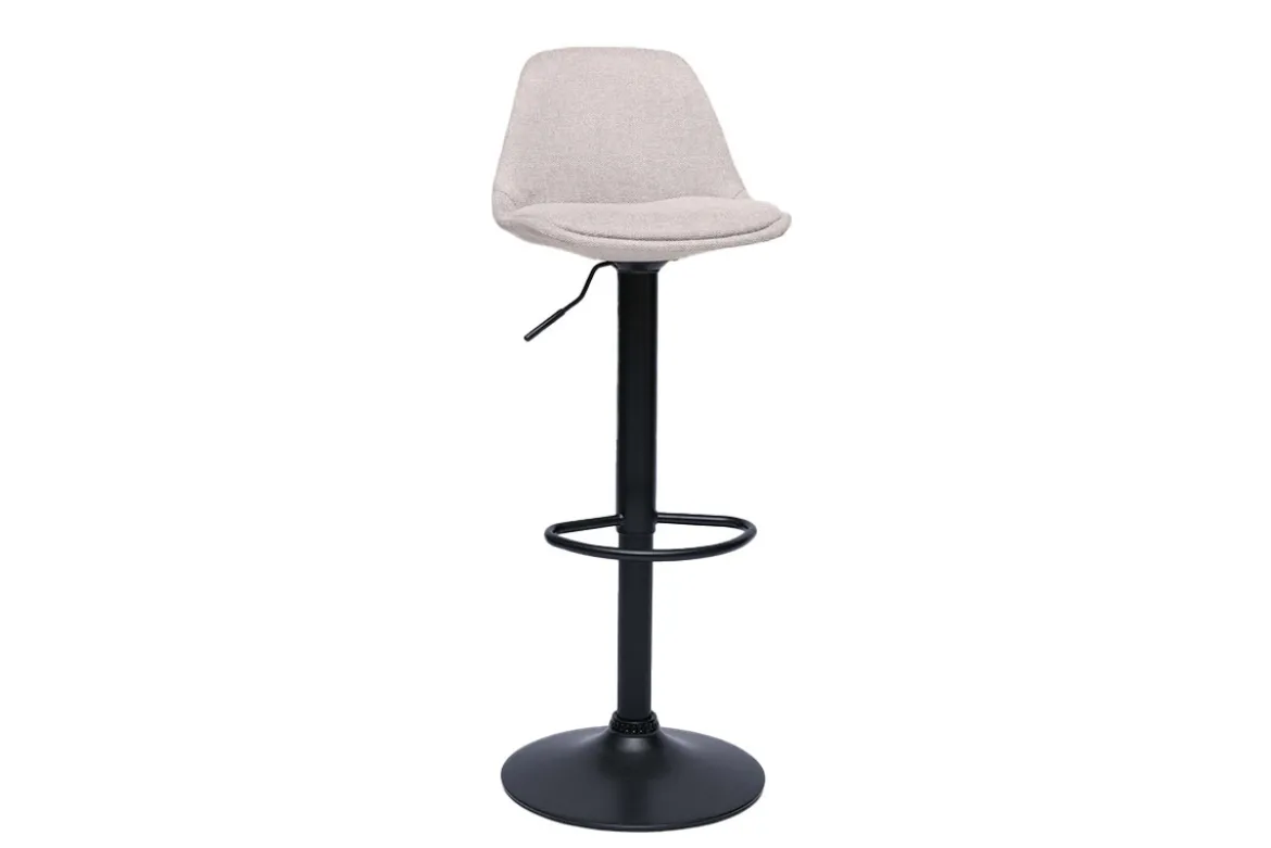Tabourets de bar design en tissu effet velours texturé beige (lot de 2) STEEVY