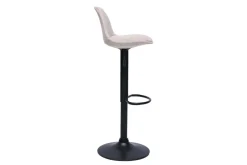 Tabourets de bar design en tissu effet velours texturé beige (lot de 2) STEEVY