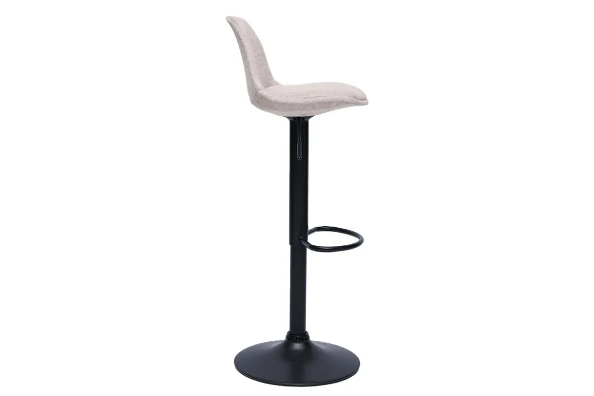 Tabourets de bar design en tissu effet velours texturé beige (lot de 2) STEEVY