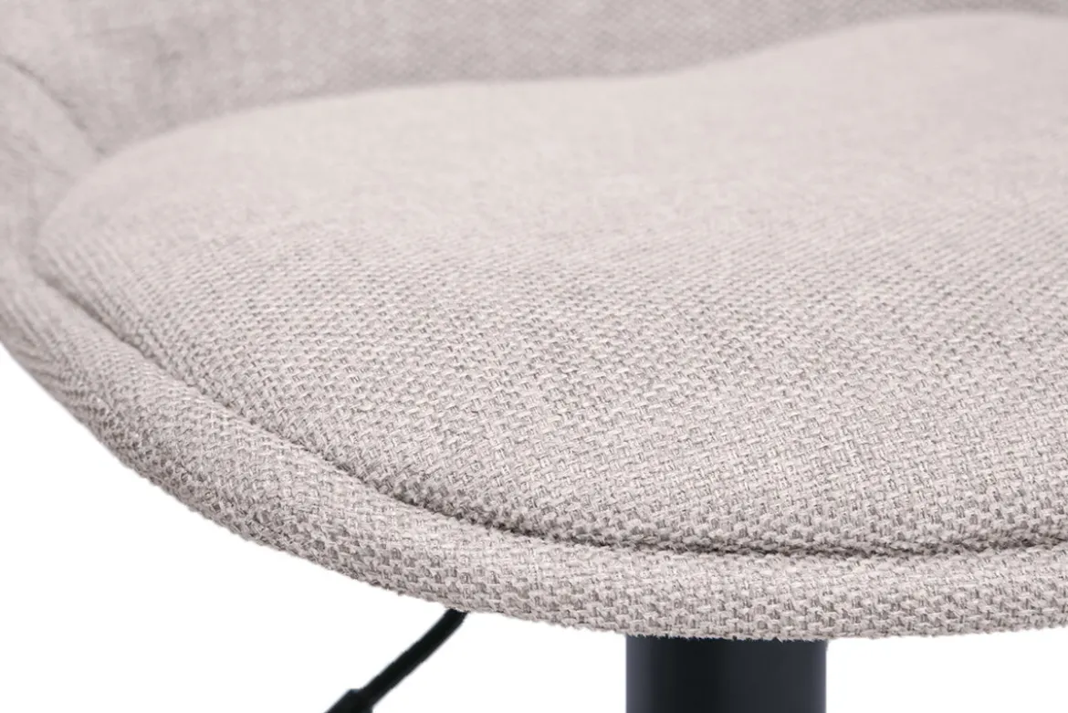 Tabourets de bar design en tissu effet velours texturé beige (lot de 2) STEEVY