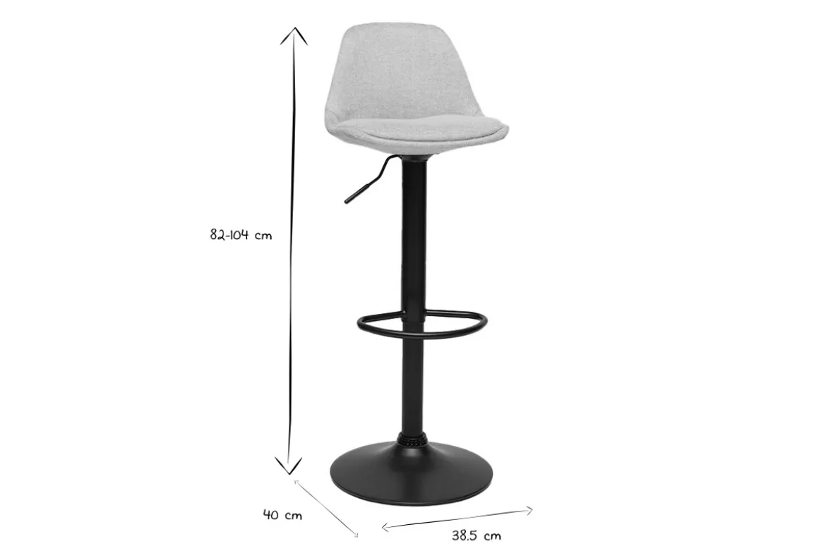 Tabourets de bar design en tissu effet velours texturé beige (lot de 2) STEEVY