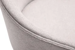 Tabourets de bar design en tissu effet velours texturé beige et métal noir (lot de 2) ROSALIE