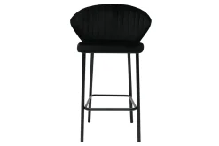 Tabourets de bar design en velours noir H68 cm (lot de 2) DALLY