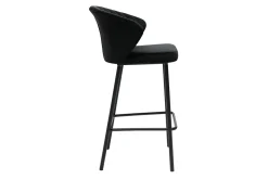Tabourets de bar design en velours noir H68 cm (lot de 2) DALLY