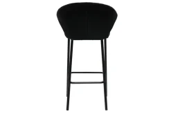 Tabourets de bar design en velours noir H68 cm (lot de 2) DALLY