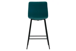 Tabourets de bar design en velours bleu pétrole H65 cm (lot de 2) MAXWELL
