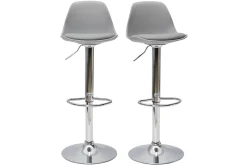 Tabourets de bar design gris clair (lot de 2) STEEVY