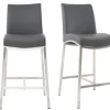 Tabourets de bar design gris foncé H70 cm (lot de 2) OLLY