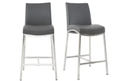 Tabourets de bar design gris foncé H70 cm (lot de 2) OLLY
