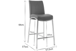 Tabourets de bar design gris foncé H70 cm (lot de 2) OLLY