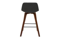 Tabourets de bar design gris foncé et noyer H65 cm (lot de 2) NONIE