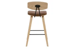 Tabourets de bar design marron et bois clair H69 cm (lot de 2) VASCO